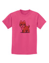 Kawaii Standing Puppy Childrens T-Shirt-Childrens T-Shirt-TooLoud-Sangria-X-Small-Davson Sales