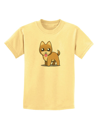 Kawaii Standing Puppy Childrens T-Shirt-Childrens T-Shirt-TooLoud-Daffodil-Yellow-X-Small-Davson Sales