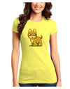 Kawaii Standing Puppy Juniors Petite T-Shirt-T-Shirts Juniors Tops-TooLoud-Yellow-Juniors Fitted X-Small-Davson Sales