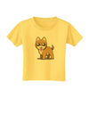 Kawaii Standing Puppy Toddler T-Shirt-Toddler T-Shirt-TooLoud-Yellow-2T-Davson Sales