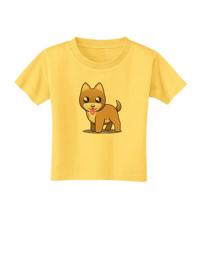 Kawaii Standing Puppy Toddler T-Shirt-Toddler T-Shirt-TooLoud-Yellow-2T-Davson Sales