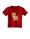Kawaii Standing Puppy Toddler T-Shirt Dark-Toddler T-Shirt-TooLoud-Red-2T-Davson Sales