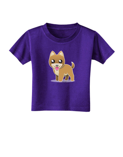 Kawaii Standing Puppy Toddler T-Shirt Dark-Toddler T-Shirt-TooLoud-Purple-2T-Davson Sales
