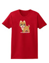 Kawaii Standing Puppy Womens Dark T-Shirt-TooLoud-Red-X-Small-Davson Sales