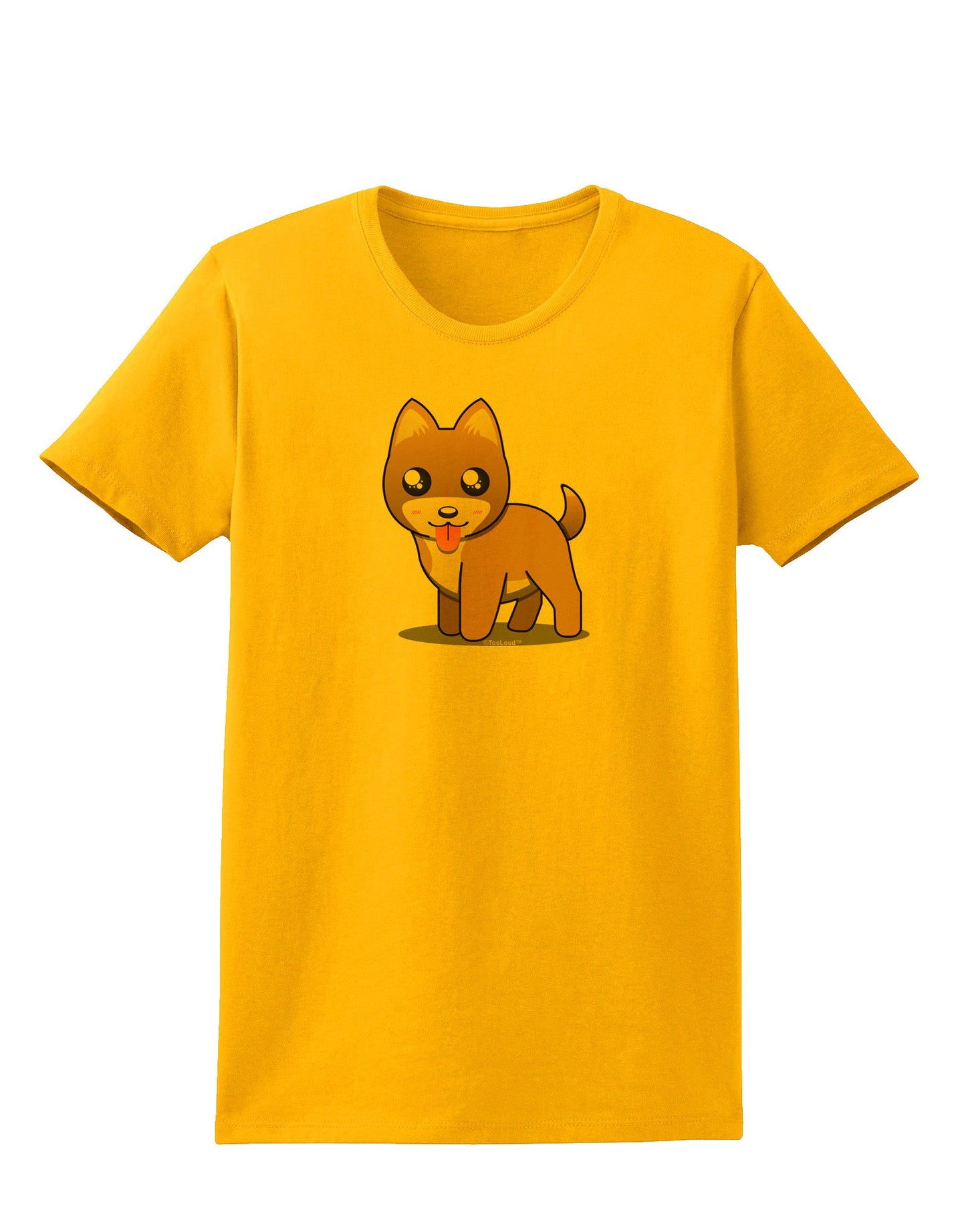 Kawaii Standing Puppy Womens T-Shirt-Womens T-Shirt-TooLoud-Gold-X-Small-Davson Sales