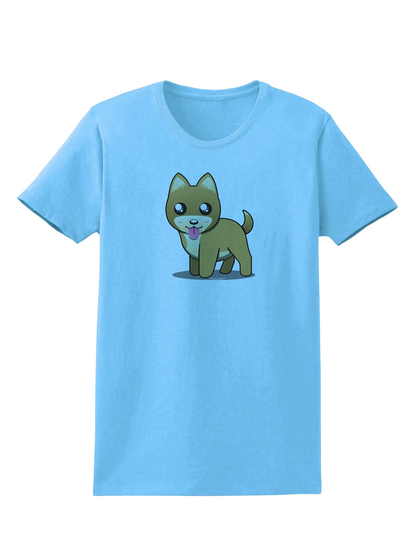 Kawaii Standing Puppy Womens T-Shirt-Womens T-Shirt-TooLoud-Aquatic-Blue-X-Small-Davson Sales