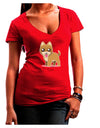 Kawaii Standing Puppy Womens V-Neck Dark T-Shirt-Womens V-Neck T-Shirts-TooLoud-Red-Juniors Fitted Small-Davson Sales