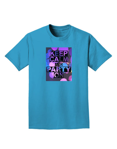 Keep Calm - Party Balloons Adult Dark T-Shirt-Mens T-Shirt-TooLoud-Turquoise-Small-Davson Sales