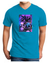 Keep Calm - Party Balloons Adult Dark V-Neck T-Shirt-Mens V-Neck T-Shirt-TooLoud-Turquoise-Small-Davson Sales