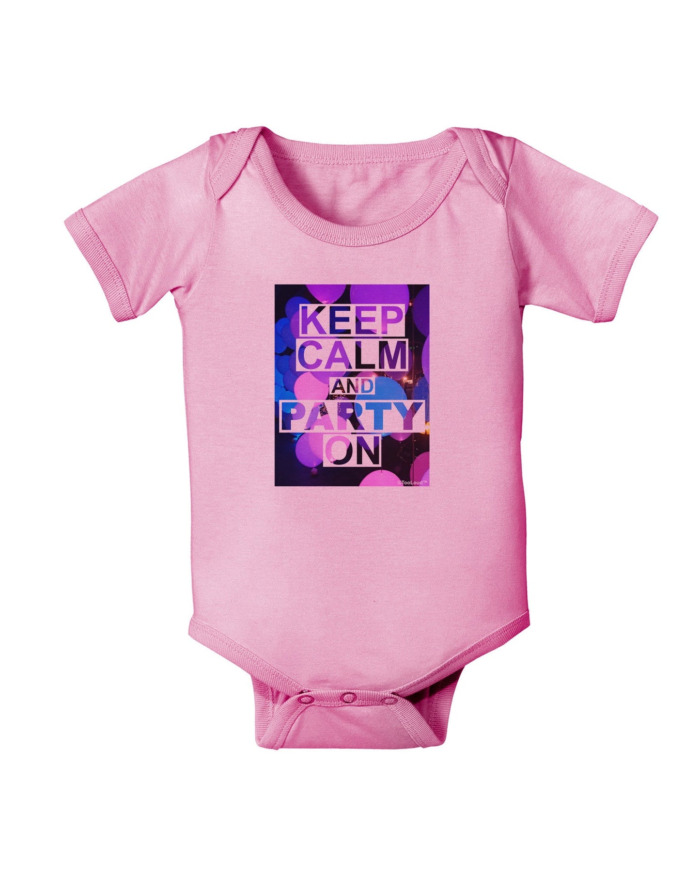 Keep Calm - Party Balloons Baby Romper Bodysuit-Baby Romper-TooLoud-Pink-06-Months-Davson Sales