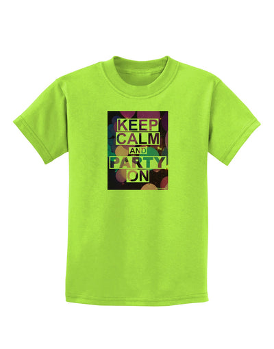 Keep Calm - Party Balloons Childrens T-Shirt-Childrens T-Shirt-TooLoud-Lime-Green-X-Small-Davson Sales