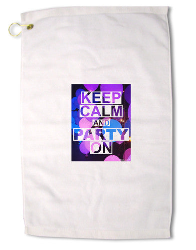 Keep Calm - Party Balloons Premium Cotton Golf Towel - 16 x 25 inch-Golf Towel-TooLoud-16x25"-Davson Sales