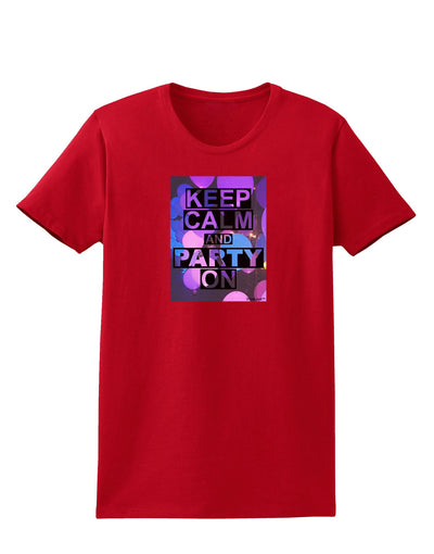 Keep Calm - Party Balloons Womens Dark T-Shirt-Womens T-Shirt-TooLoud-Red-X-Small-Davson Sales