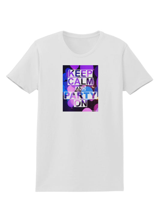 Keep Calm - Party Balloons Womens T-Shirt-Womens T-Shirt-TooLoud-White-X-Small-Davson Sales