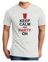 Keep Calm - Party Beer Adult V-Neck T-shirt-Mens V-Neck T-Shirt-TooLoud-White-Small-Davson Sales