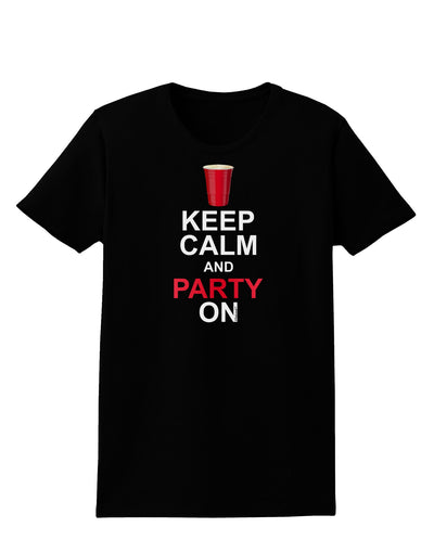 Keep Calm - Party Beer Womens Dark T-Shirt-Womens T-Shirt-TooLoud-Black-X-Small-Davson Sales