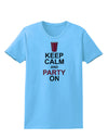 Keep Calm - Party Beer Womens T-Shirt-Womens T-Shirt-TooLoud-Aquatic-Blue-X-Small-Davson Sales