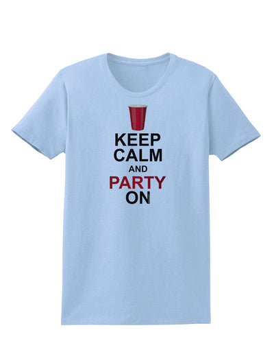 Keep Calm - Party Beer Womens T-Shirt-Womens T-Shirt-TooLoud-Light-Blue-X-Small-Davson Sales