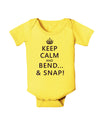 Keep Calm and Bend and Snap Baby Romper Bodysuit-Baby Romper-TooLoud-Yellow-06-Months-Davson Sales