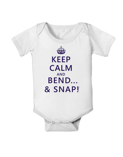 Keep Calm and Bend and Snap Baby Romper Bodysuit-Baby Romper-TooLoud-White-06-Months-Davson Sales