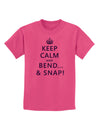 Keep Calm and Bend and Snap Childrens T-Shirt-Childrens T-Shirt-TooLoud-Sangria-X-Small-Davson Sales