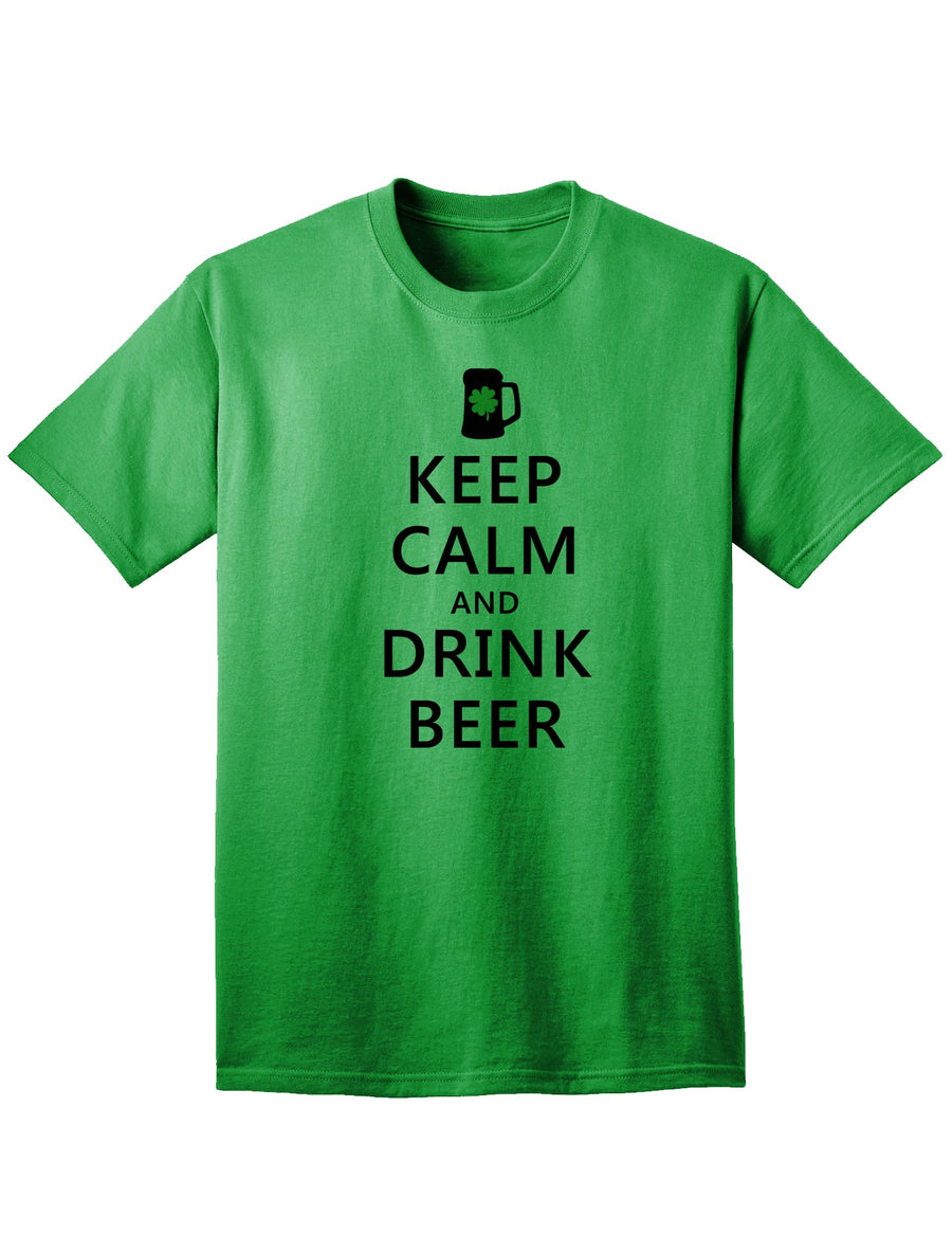 Keep Calm and Drink Beer Adult Unisex St Patrick's Day T-Shirt-TooLoud-White-Small-Davson Sales