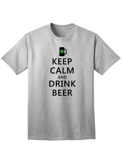 Keep Calm and Drink Beer Adult Unisex St Patrick's Day T-Shirt-TooLoud-Ash Gray-Small-Davson Sales