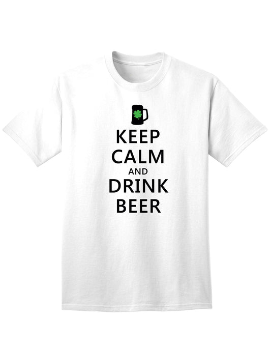 Keep Calm and Drink Beer Adult Unisex St Patrick's Day T-Shirt-TooLoud-White-Small-Davson Sales