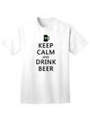 Keep Calm and Drink Beer Adult Unisex St Patrick's Day T-Shirt-TooLoud-White-Small-Davson Sales