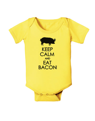 Keep Calm and Eat Bacon Baby Romper Bodysuit-Baby Romper-TooLoud-Yellow-06-Months-Davson Sales