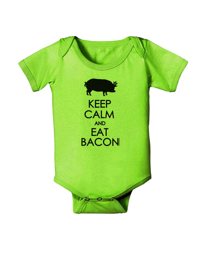 Keep Calm and Eat Bacon Baby Romper Bodysuit-Baby Romper-TooLoud-Lime-06-Months-Davson Sales