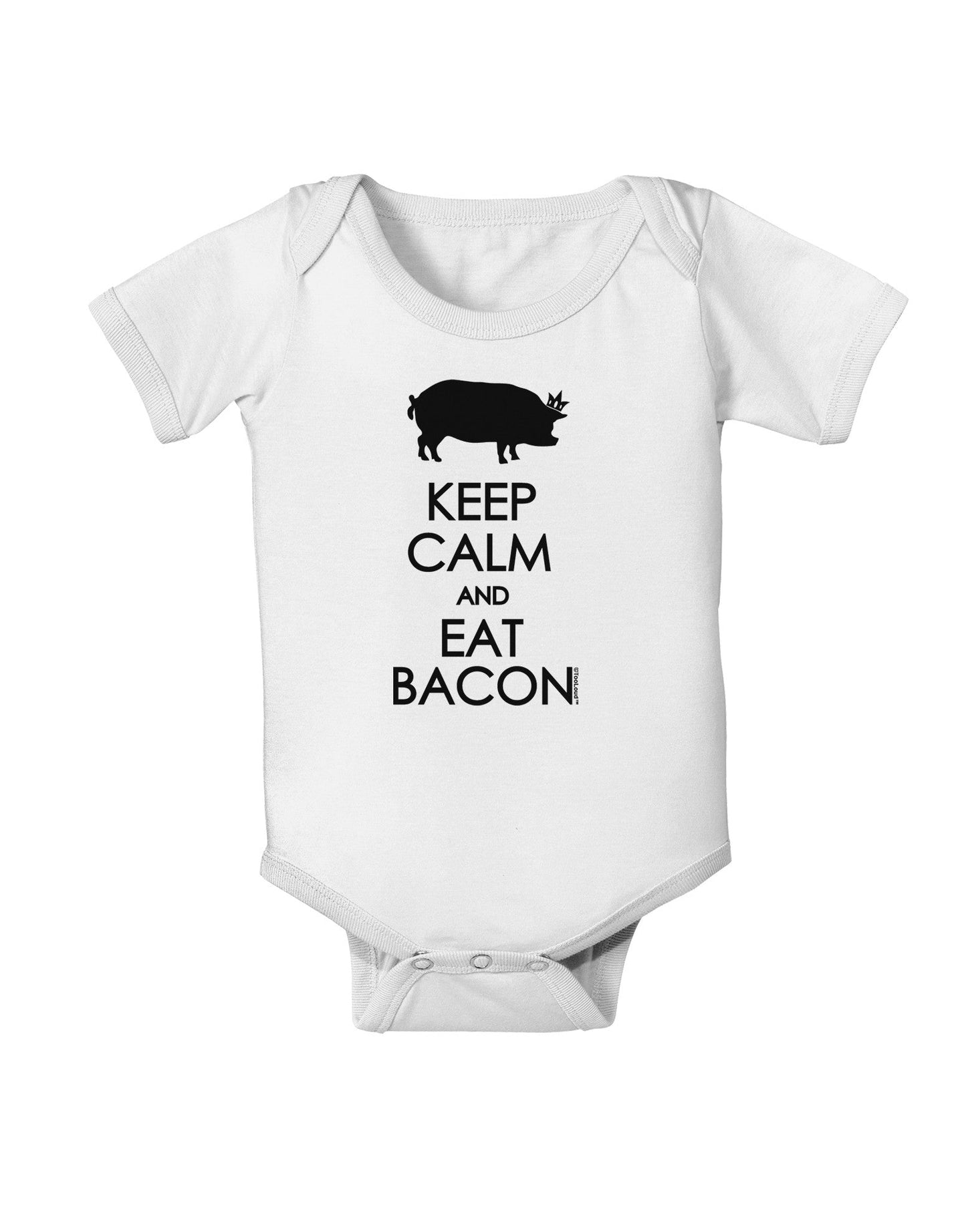 Keep Calm and Eat Bacon Baby Romper Bodysuit-Baby Romper-TooLoud-White-06-Months-Davson Sales