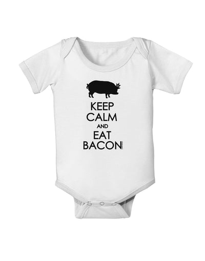 Keep Calm and Eat Bacon Baby Romper Bodysuit-Baby Romper-TooLoud-White-06-Months-Davson Sales