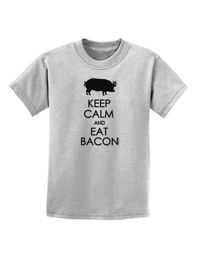 Keep Calm and Eat Bacon Childrens T-Shirt-Childrens T-Shirt-TooLoud-AshGray-X-Small-Davson Sales