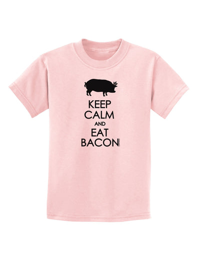 Keep Calm and Eat Bacon Childrens T-Shirt-Childrens T-Shirt-TooLoud-PalePink-X-Small-Davson Sales