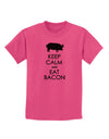 Keep Calm and Eat Bacon Childrens T-Shirt-Childrens T-Shirt-TooLoud-Sangria-X-Small-Davson Sales