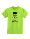 Keep Calm and Eat Bacon Childrens T-Shirt-Childrens T-Shirt-TooLoud-Lime-Green-X-Small-Davson Sales