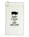 Keep Calm and Eat Bacon Micro Terry Gromet Golf Towel 16 x 25 inch by TooLoud-Golf Towel-TooLoud-White-Davson Sales