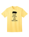 Keep Calm and Eat Bacon - Premium Adult T-Shirt for Food Enthusiasts-Mens T-shirts-TooLoud-Yellow-Small-Davson Sales