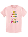 Keep Calm and Eat Candy Childrens T-Shirt-Childrens T-Shirt-TooLoud-Pale-Pink-X-Small-Davson Sales