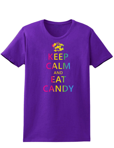 Keep Calm and Eat Candy Easter Womens Dark T-Shirt-TooLoud-Purple-X-Small-Davson Sales