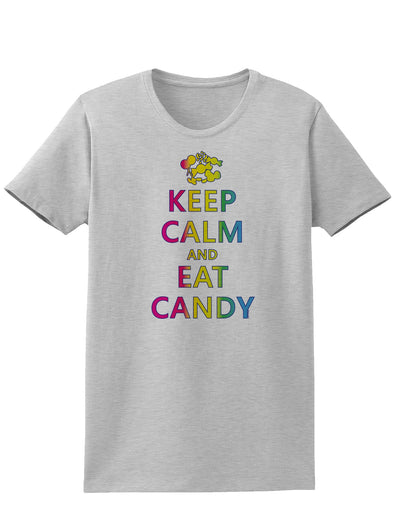 Keep Calm and Eat Candy Womens T-Shirt-Womens T-Shirt-TooLoud-Ash-Gray-X-Small-Davson Sales