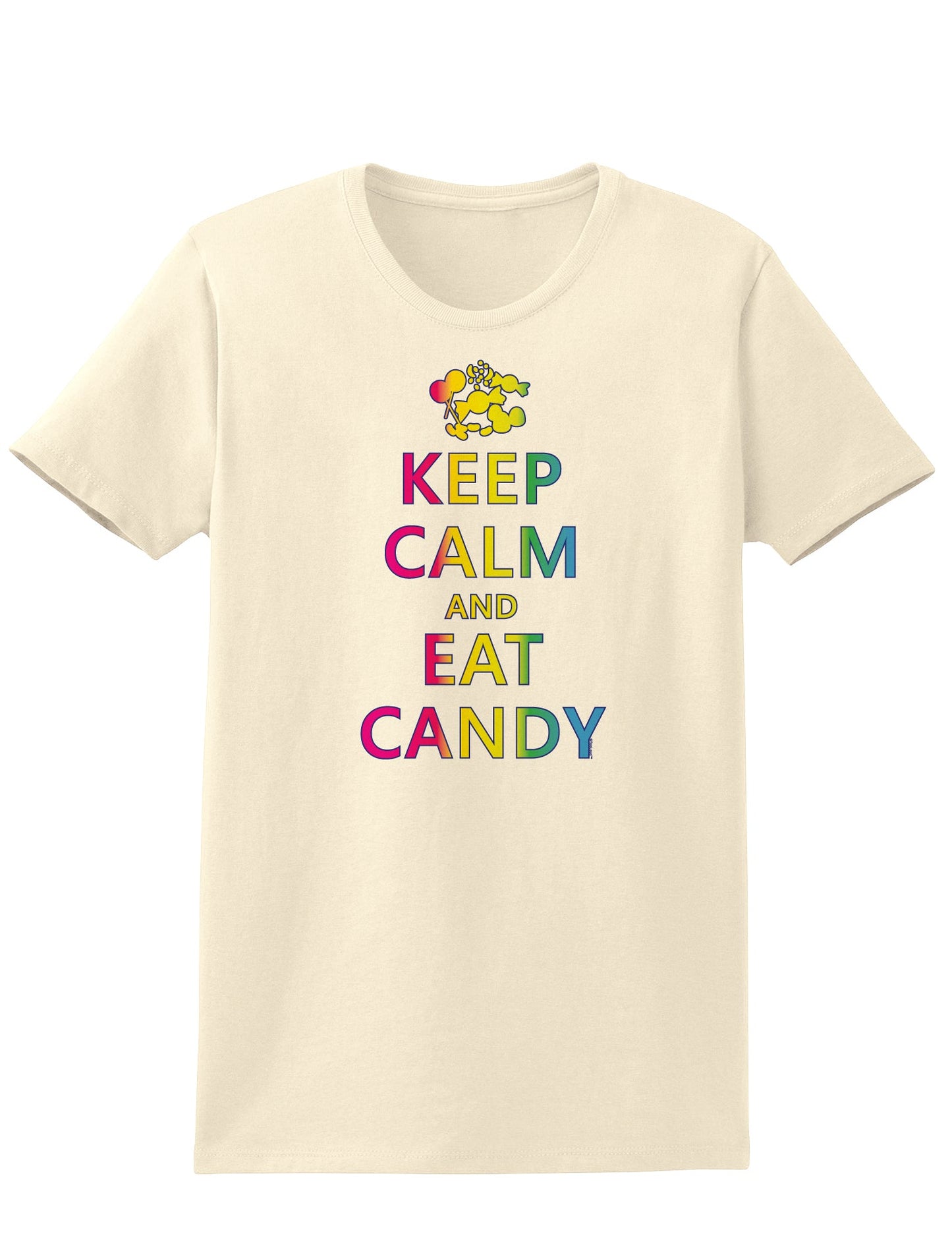 Keep Calm and Eat Candy Womens T-Shirt-Womens T-Shirt-TooLoud-Natural-X-Small-Davson Sales