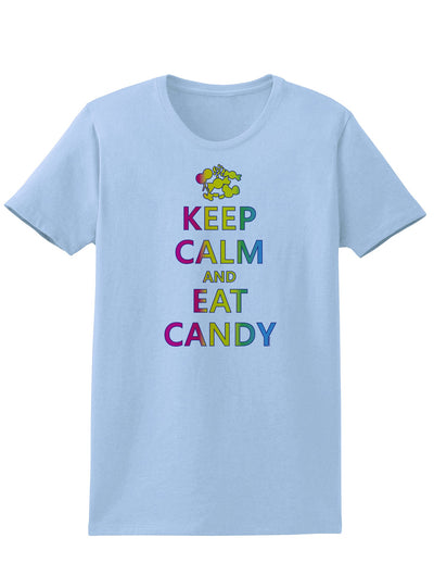 Keep Calm and Eat Candy Womens T-Shirt-Womens T-Shirt-TooLoud-Light-Blue-X-Small-Davson Sales