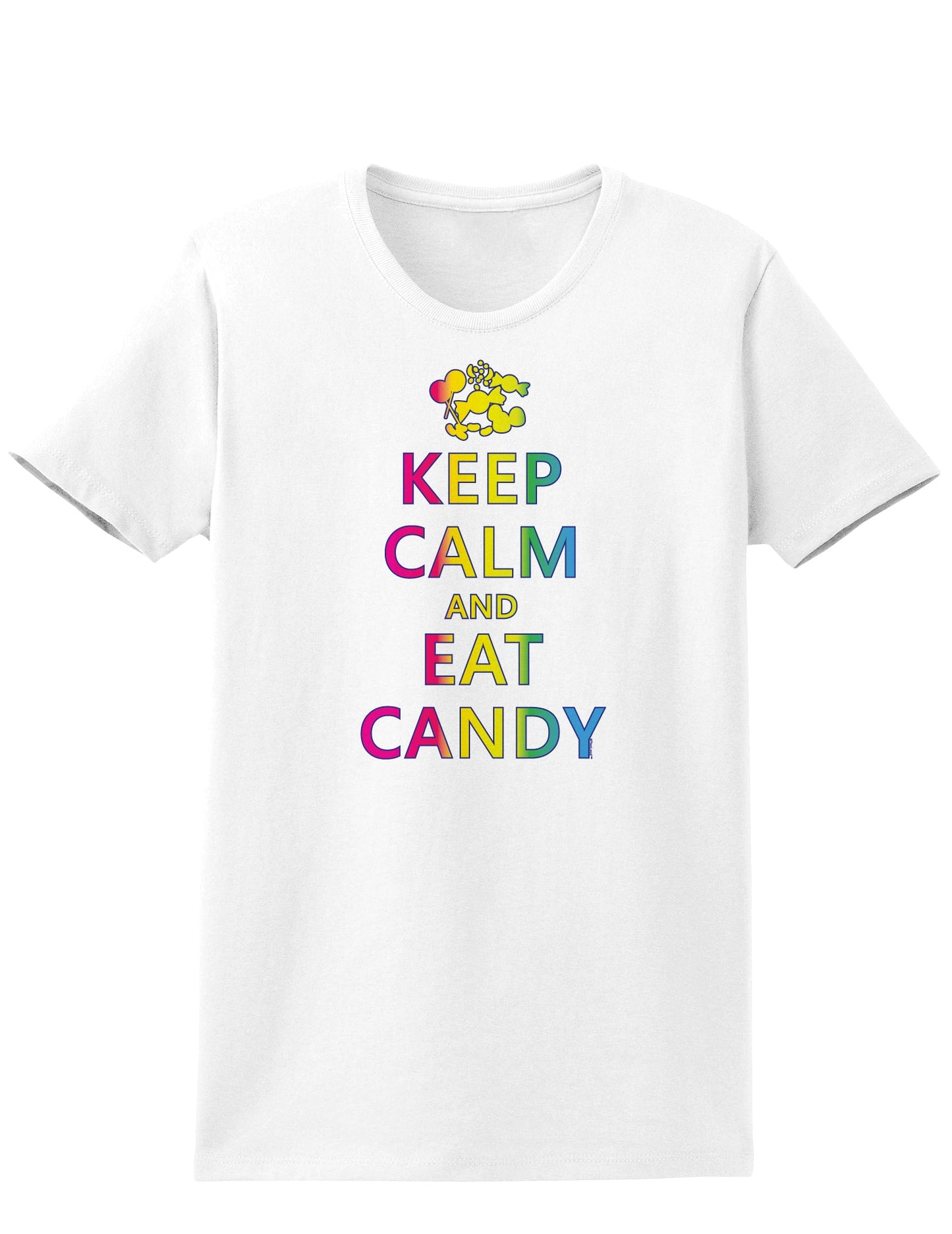 Keep Calm and Eat Candy Womens T-Shirt-Womens T-Shirt-TooLoud-White-X-Small-Davson Sales