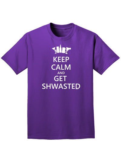 Keep Calm and Get Shwasted Adult Dark T-Shirt-Mens T-Shirt-TooLoud-Purple-Small-Davson Sales