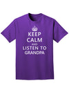 Keep Calm and Listen To Grandpa Adult Dark T-Shirt-Mens T-Shirt-TooLoud-Purple-Small-Davson Sales