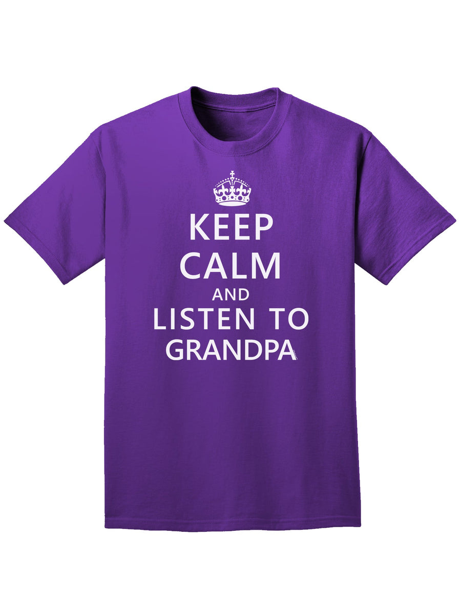 Keep Calm and Listen To Grandpa Adult Dark T-Shirt-Mens T-Shirt-TooLoud-Black-Small-Davson Sales