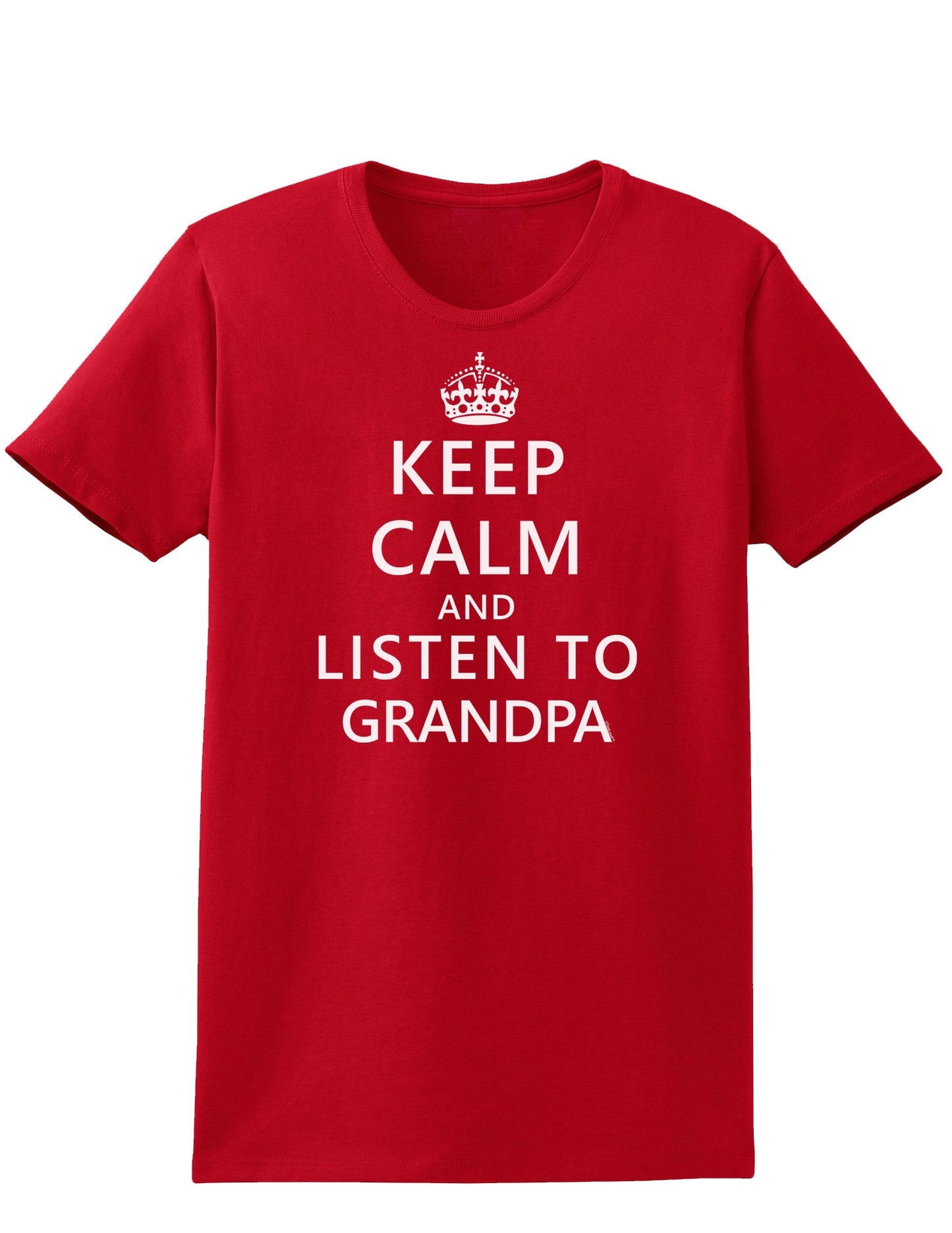 Keep Calm and Listen To Grandpa Womens Dark T-Shirt-TooLoud-Red-X-Small-Davson Sales