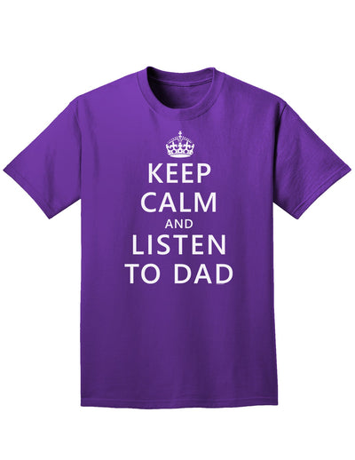 Keep Calm and Listen to Dad Adult Dark T-Shirt-Mens T-Shirt-TooLoud-Purple-Small-Davson Sales